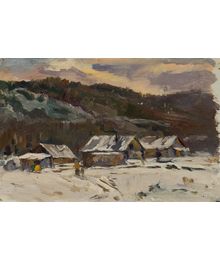 Winter. Settlement in the Sayans. Evsey Reshin