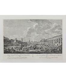 The View of Old Square in Moscow. From engraving of 1795. Unknown Author